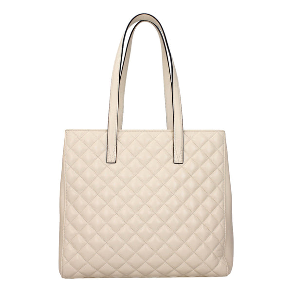 La Medusa Ivory Quilted Leather Totebag