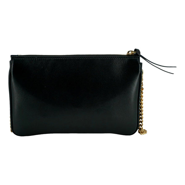 La Medusa Womens Black Gold Quilted Leather Crossbody Bag