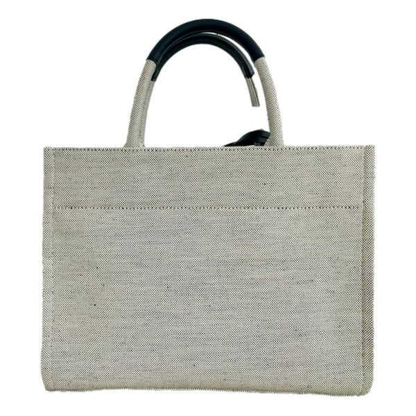 Ecru Canvas Studded Logo Totebag