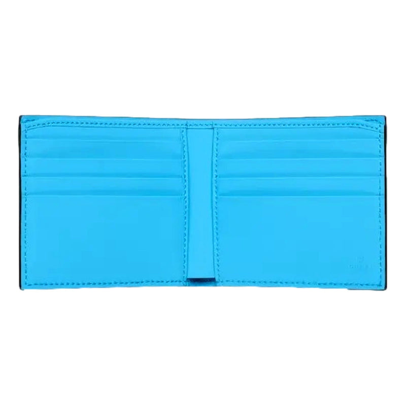 GG Leather Neon Blue Rubber Effect Bifold Wallet
