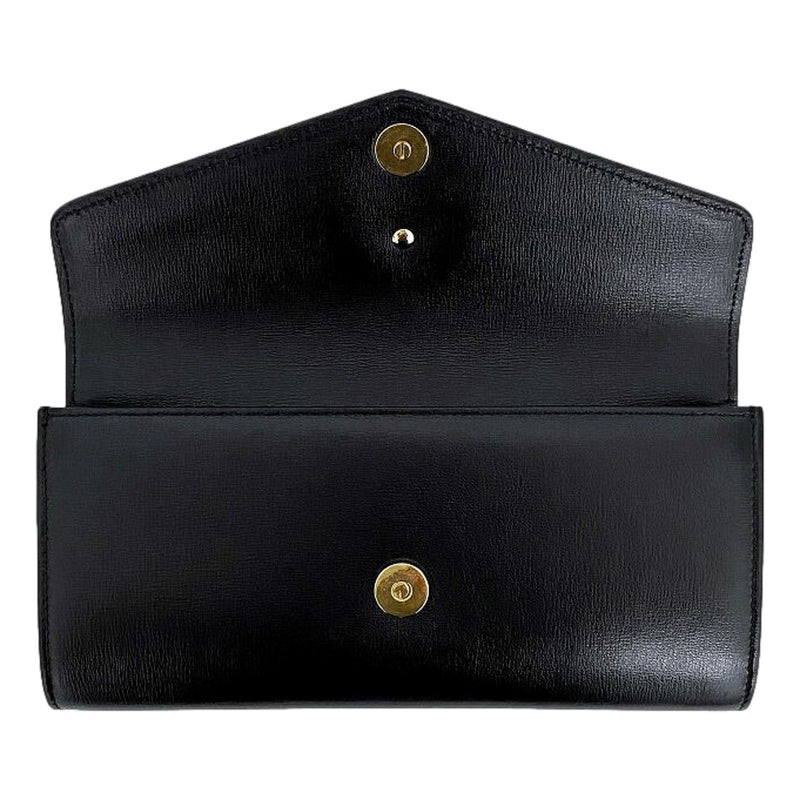 GG Black Leather Broadway Clutch