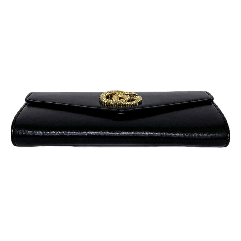 GG Black Leather Broadway Clutch
