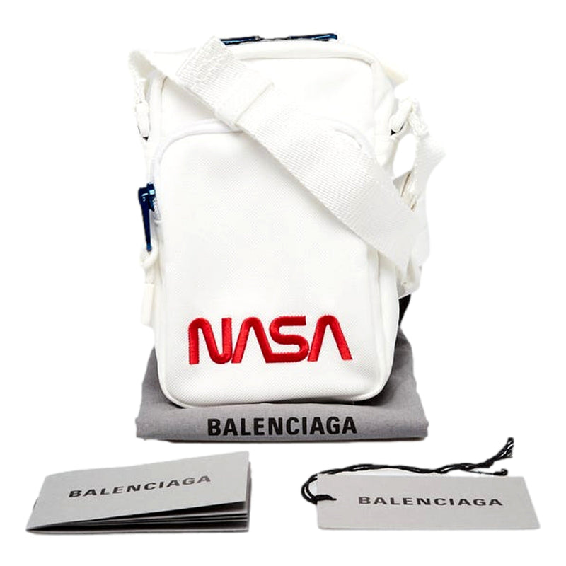 Nasa Logo Phone Holder Crossbody Bag White Recycled Nylon
