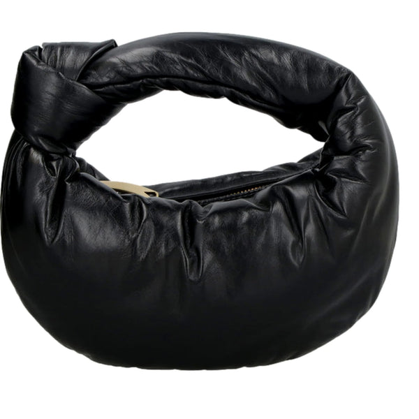 Jodie Mini Padded Top-Handle Handbag Black Nappa Leather