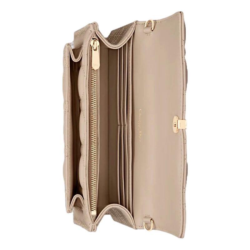 Daily Pouch with Chain Powder Beige Cannage Lambskin