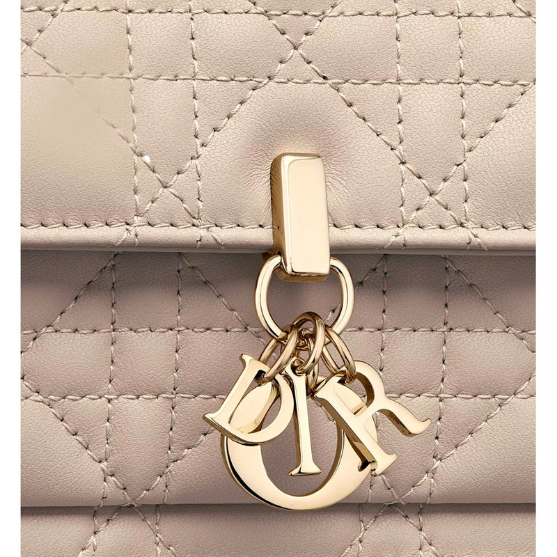 Daily Pouch with Chain Powder Beige Cannage Lambskin