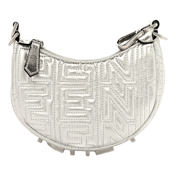 x Marc Jacobs Fendigraphy Silver Mini Hobo Leather Bag