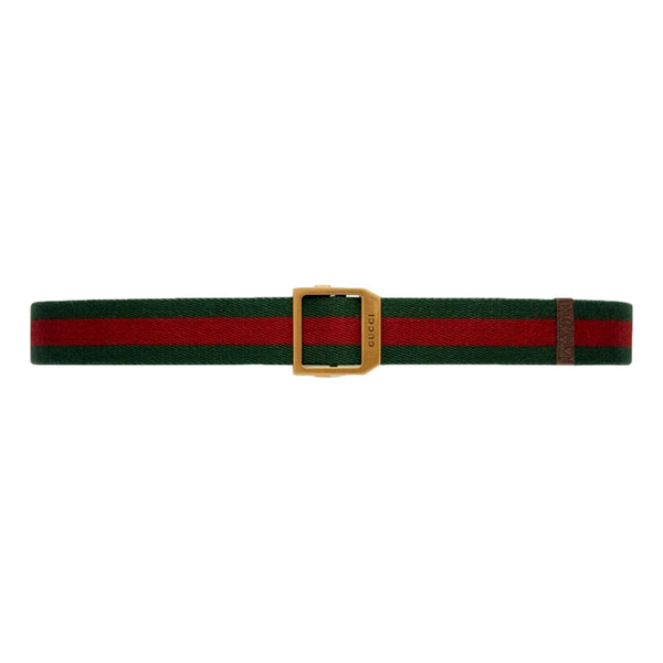 Web Stripe Red and Green Canvas Belt Size 90/36