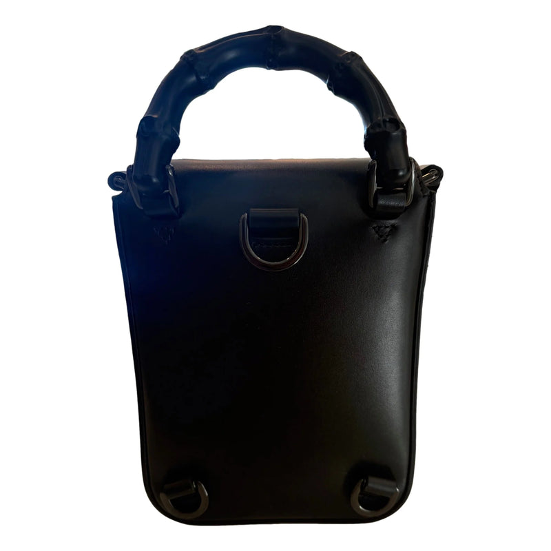 Bamboo 1947 Mini Handbag Top Handle Bag in Black Leather
