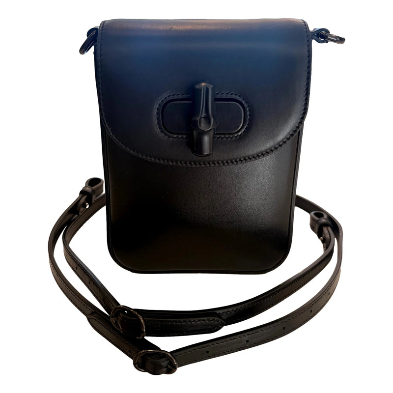 Bamboo 1947 Mini Handbag Top Handle Bag in Black Leather