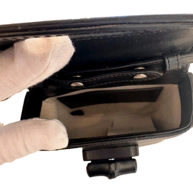 Bamboo 1947 Mini Handbag Top Handle Bag in Black Leather