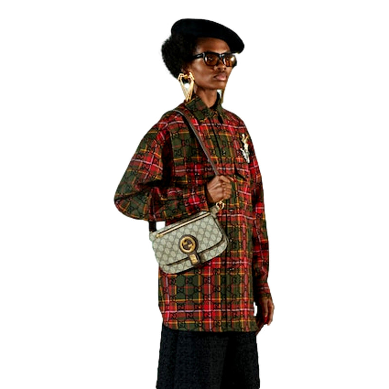 GG Supreme Blondie Canvas Belt Bag Brown Beige Size 70