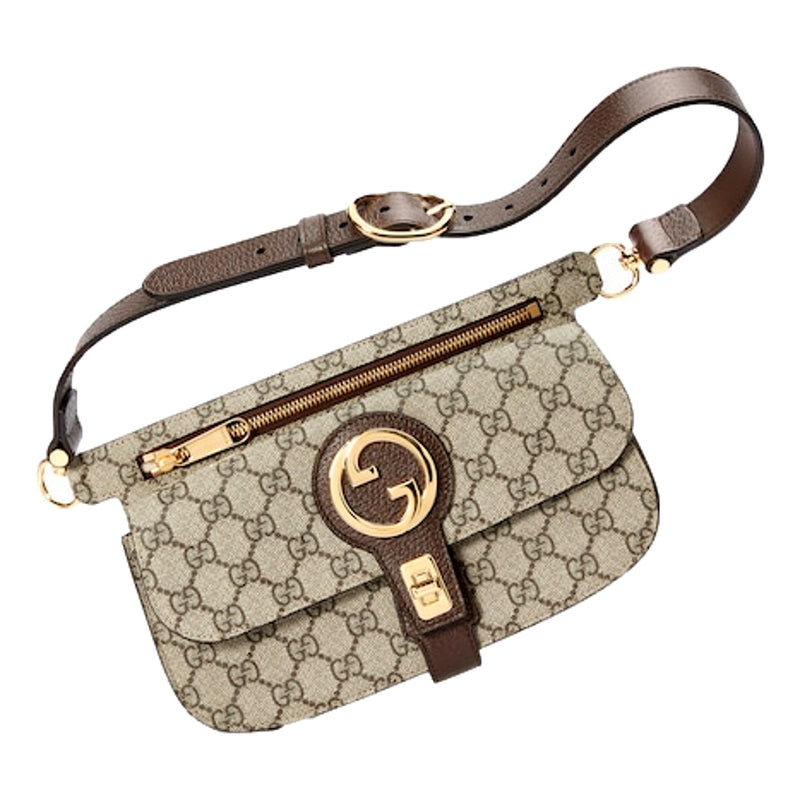 GG Supreme Blondie Canvas Belt Bag Brown Beige Size 70