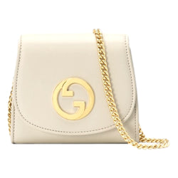 GG Blondie Medium Ivory Leather Wallet On A Chain