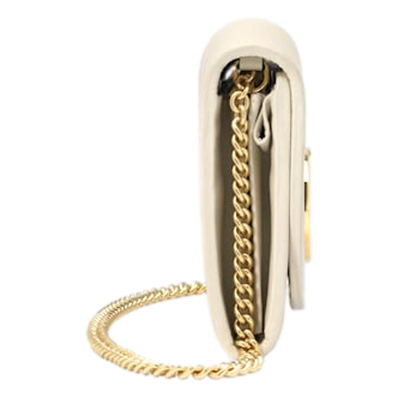 GG Blondie Medium Ivory Leather Wallet On A Chain