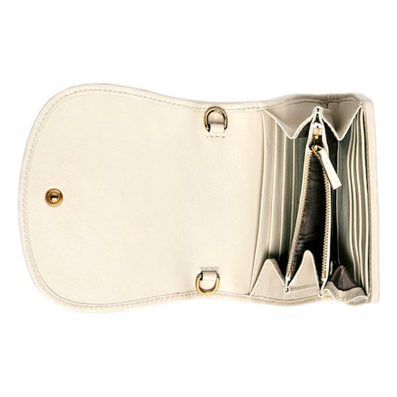 GG Blondie Medium Ivory Leather Wallet On A Chain
