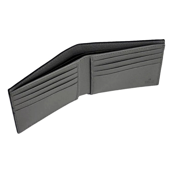 G Black and Grey Leather Bifold Wallet