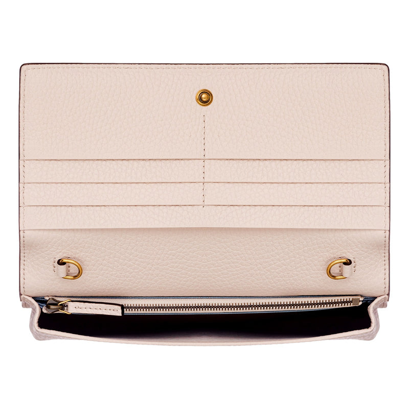 Interlocking Double G Python Leather Bow Chain Wallet Light Pink