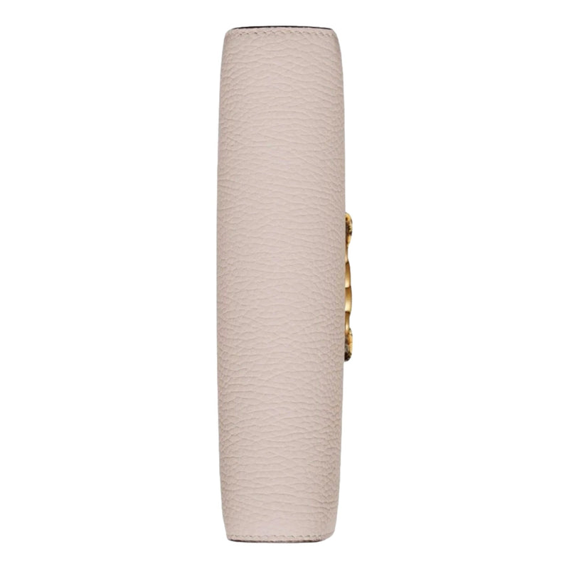 Interlocking Double G Python Leather Bow Chain Wallet Light Pink