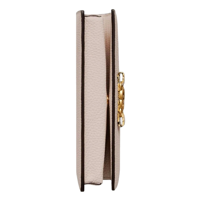 Interlocking Double G Python Leather Bow Chain Wallet Light Pink
