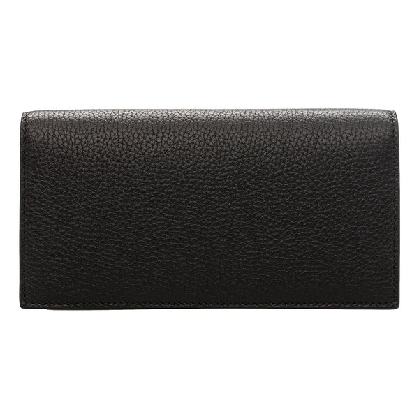 Interlocking Double G Python Leather Bow Chain Wallet Black