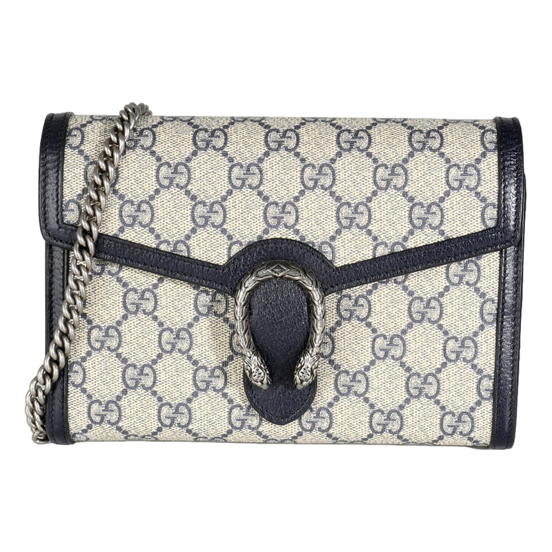 Navy GG Supreme Canvas Mini Dionysus Chain Wallet