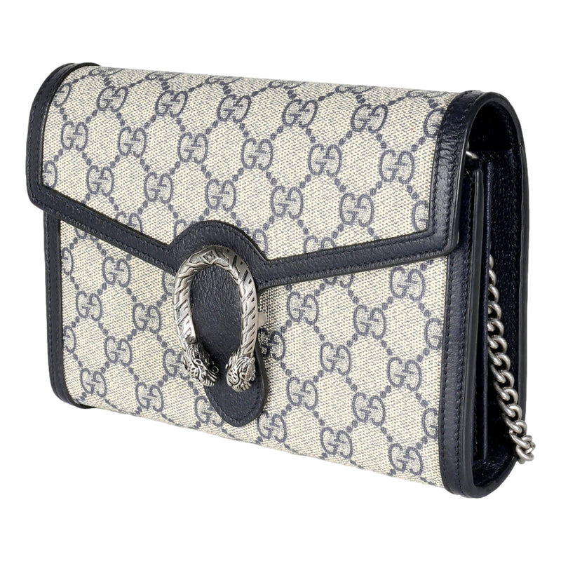 Navy GG Supreme Canvas Mini Dionysus Chain Wallet