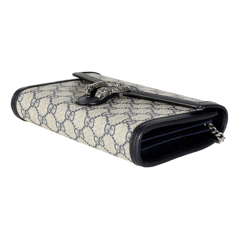 Navy GG Supreme Canvas Mini Dionysus Chain Wallet