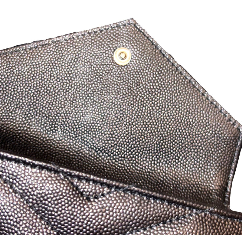 Cassandre Matelassé Small Envelope Wallet In Grain de Poudre Leather
