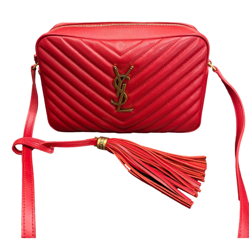 Calfskin Matelassé Monogram Lou Camera Bag Rouge Eros