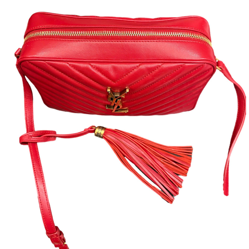 Calfskin Matelassé Monogram Lou Camera Bag Rouge Eros