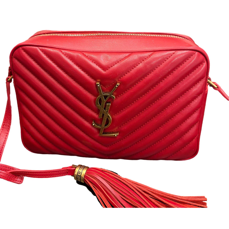 Calfskin Matelassé Monogram Lou Camera Bag Rouge Eros