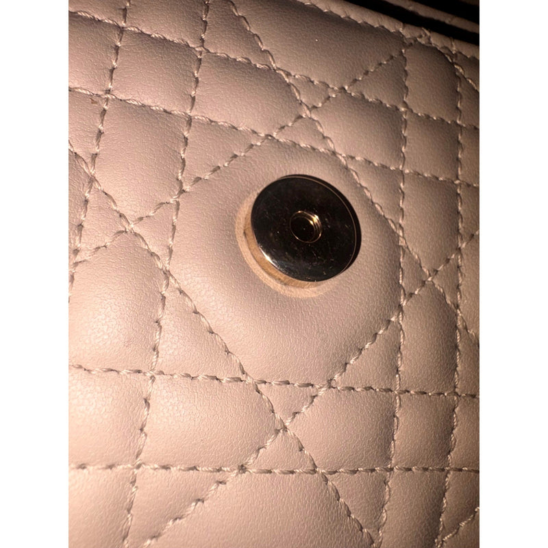 Daily Pouch with Chain Powder Beige Cannage Lambskin