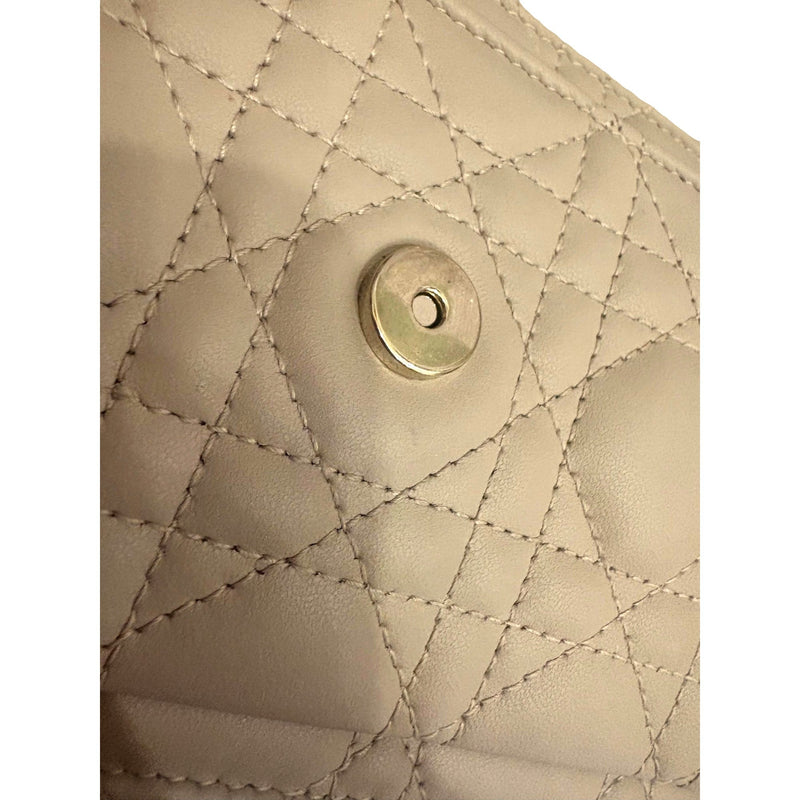 Daily Pouch with Chain Powder Beige Cannage Lambskin