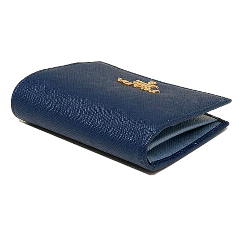 Womens Saffiano Multi-Color Folding Wallet Bluette Blue and Astrale