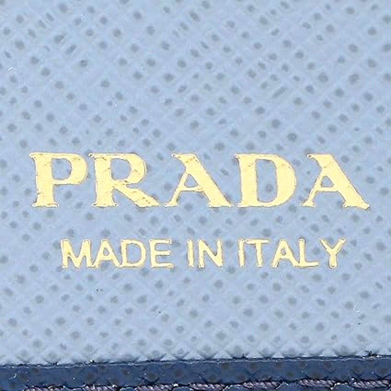 Womens Saffiano Multi-Color Folding Wallet Bluette Blue and Astrale