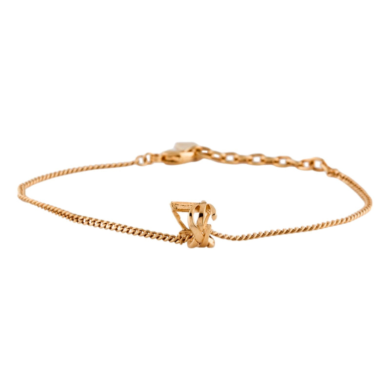 Monogram Twist Gold Metal Chain Bracelet