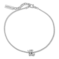 Monogram Twist Silver Metal Chain Bracelet