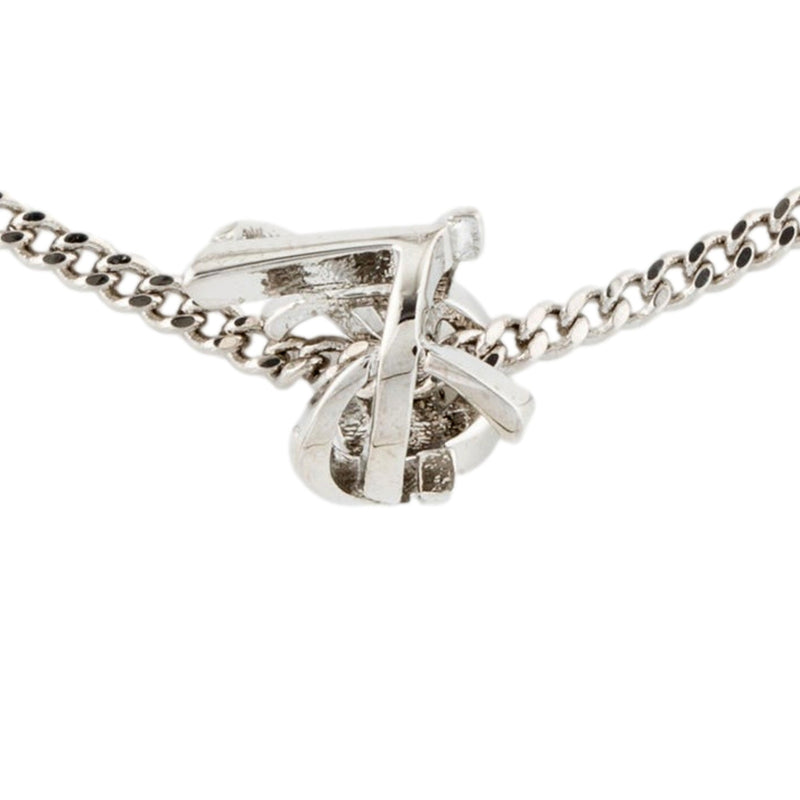Monogram Twist Silver Metal Chain Bracelet