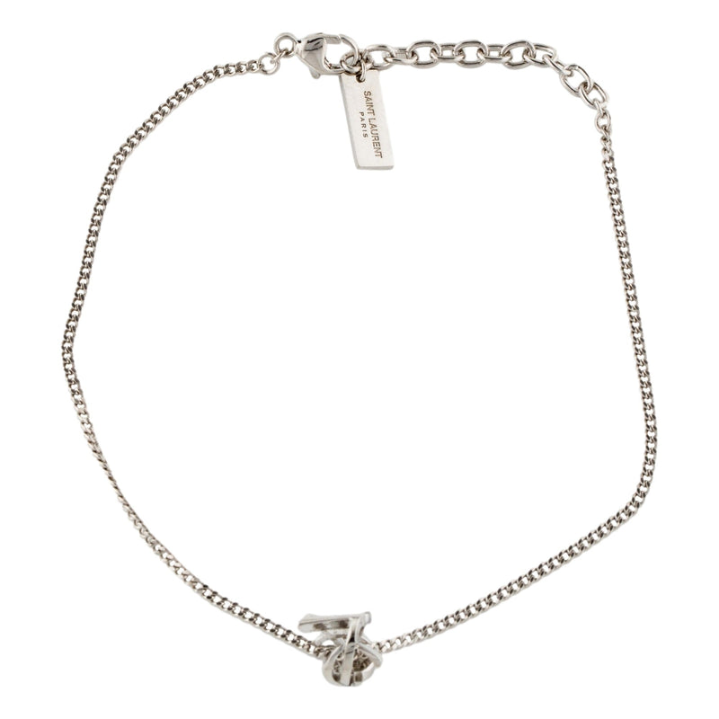 Monogram Twist Silver Metal Chain Bracelet
