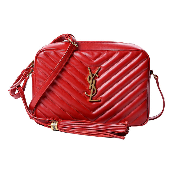 Calfskin Matelassé Monogram Lou Camera Bag Rouge Eros