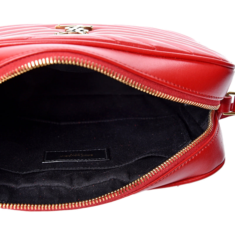 Calfskin Matelassé Monogram Lou Camera Bag Rouge Eros