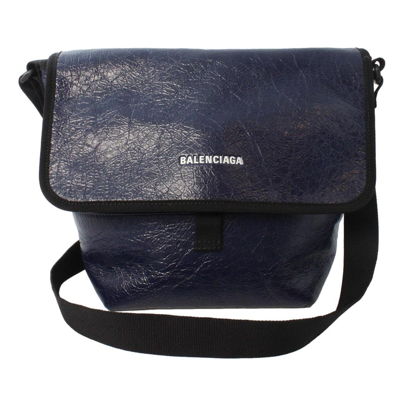Arena Blue Lambskin Leather Flap Messenger Bag