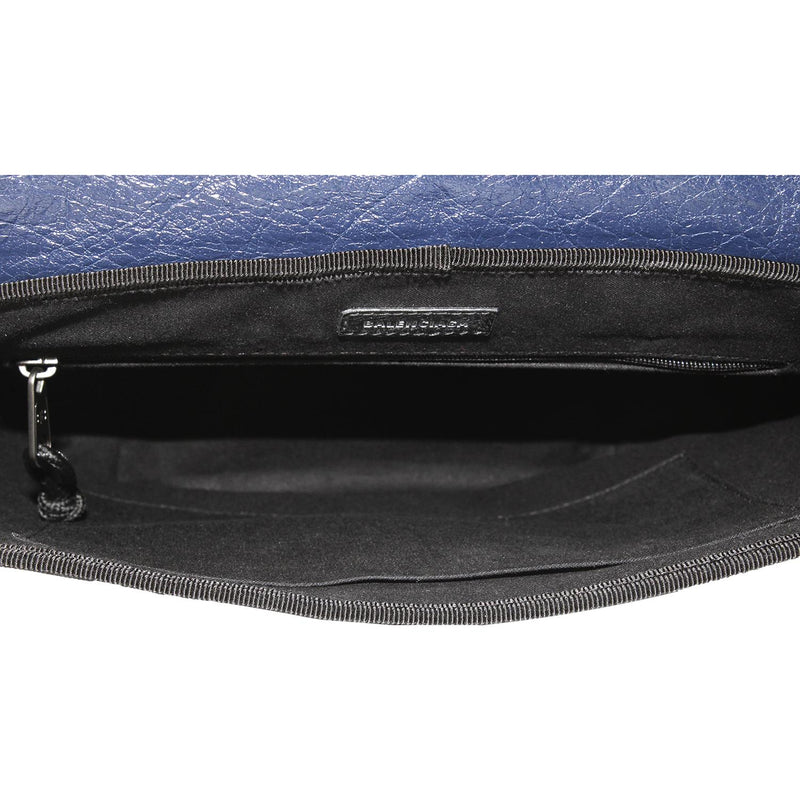 Arena Blue Lambskin Leather Flap Messenger Bag