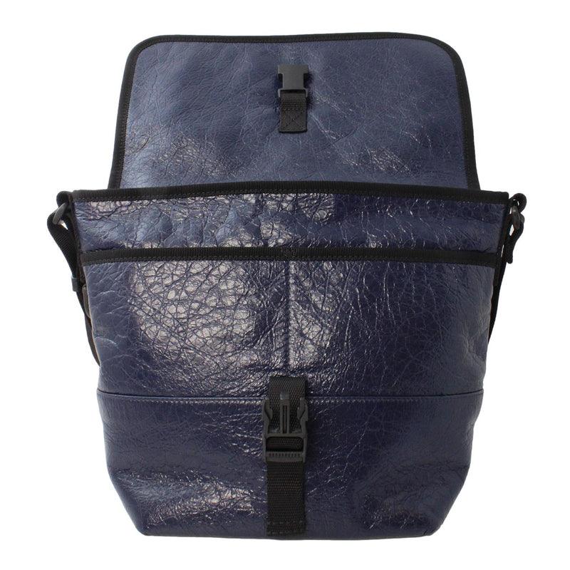 Arena Blue Lambskin Leather Flap Messenger Bag