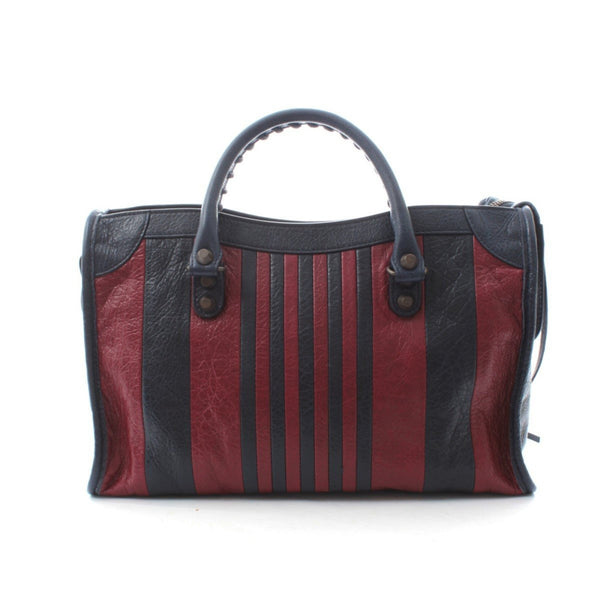 Classic City Marine Bordeaux Stripe Small Satchel Bag