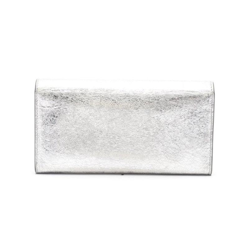 Papier Metallic Silver Arena Leather Envelope Wallet