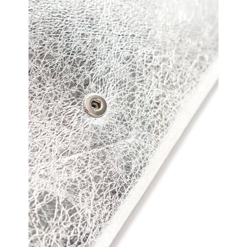 Papier Metallic Silver Arena Leather Envelope Wallet