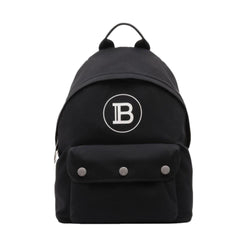B-Back Black Nylon White Logo Backpack
