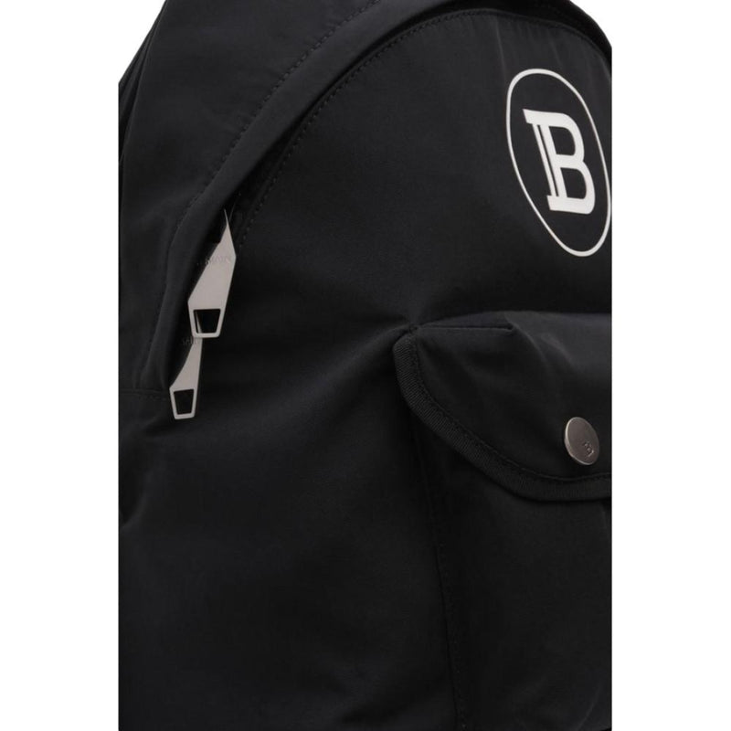 B-Back Black Nylon White Logo Backpack